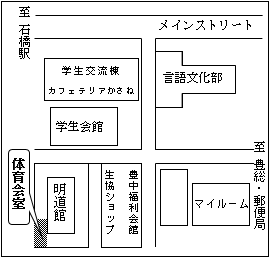 体育会室の地図です